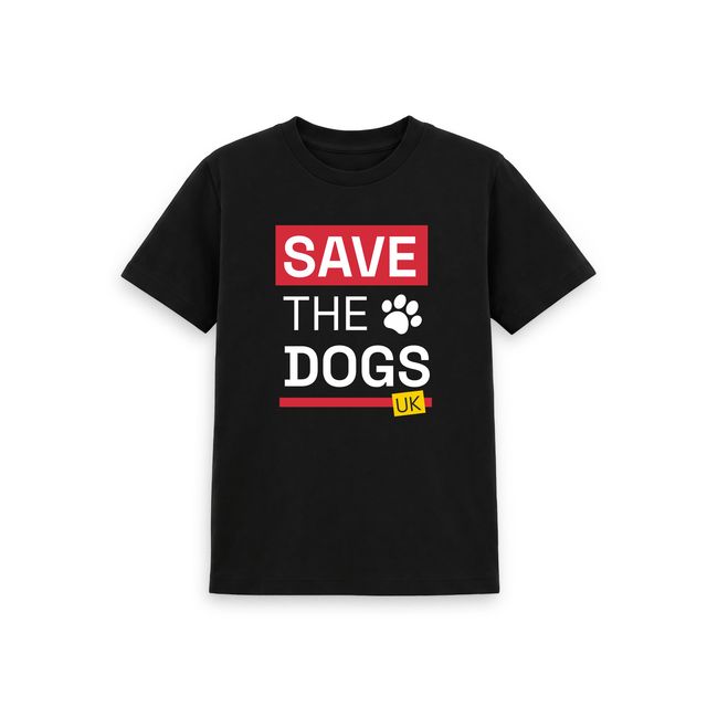 Save The Dogs UK Kids T-Shirt (Black)