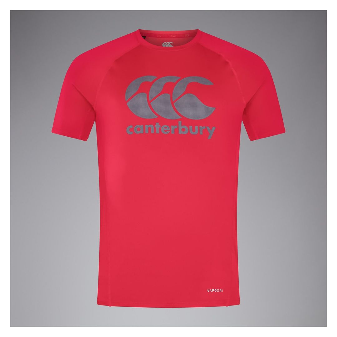 T-shirt D'entraînement Canterbury Vapodri Poly Large Logo - Technologie D'évacuation De L'humidité, Coupe Ajustée - Taille S, Collection SS17