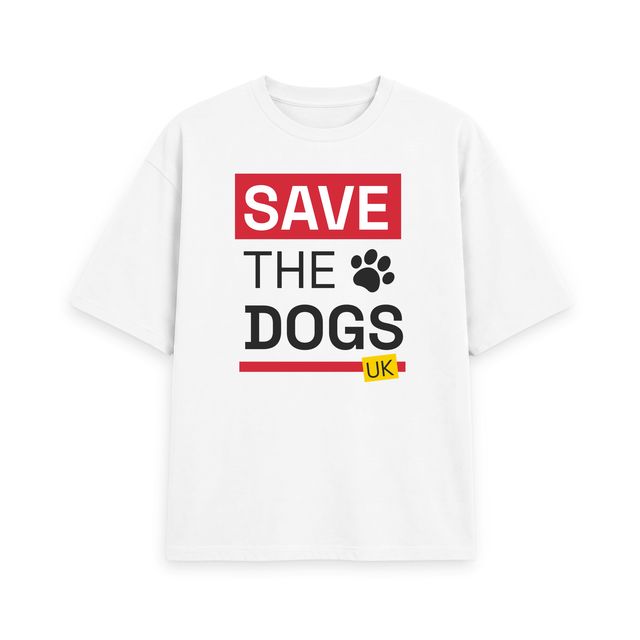 Save The Dogs UK T-Shirt Womens Oversize (White)