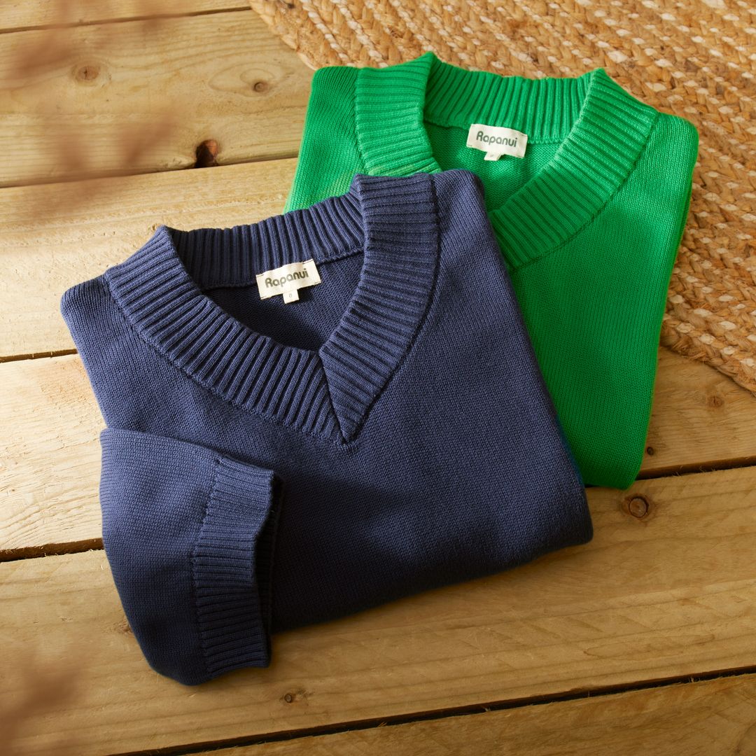 Women's V-Neck Jumper Organic Cotton Knitwear Rapanui