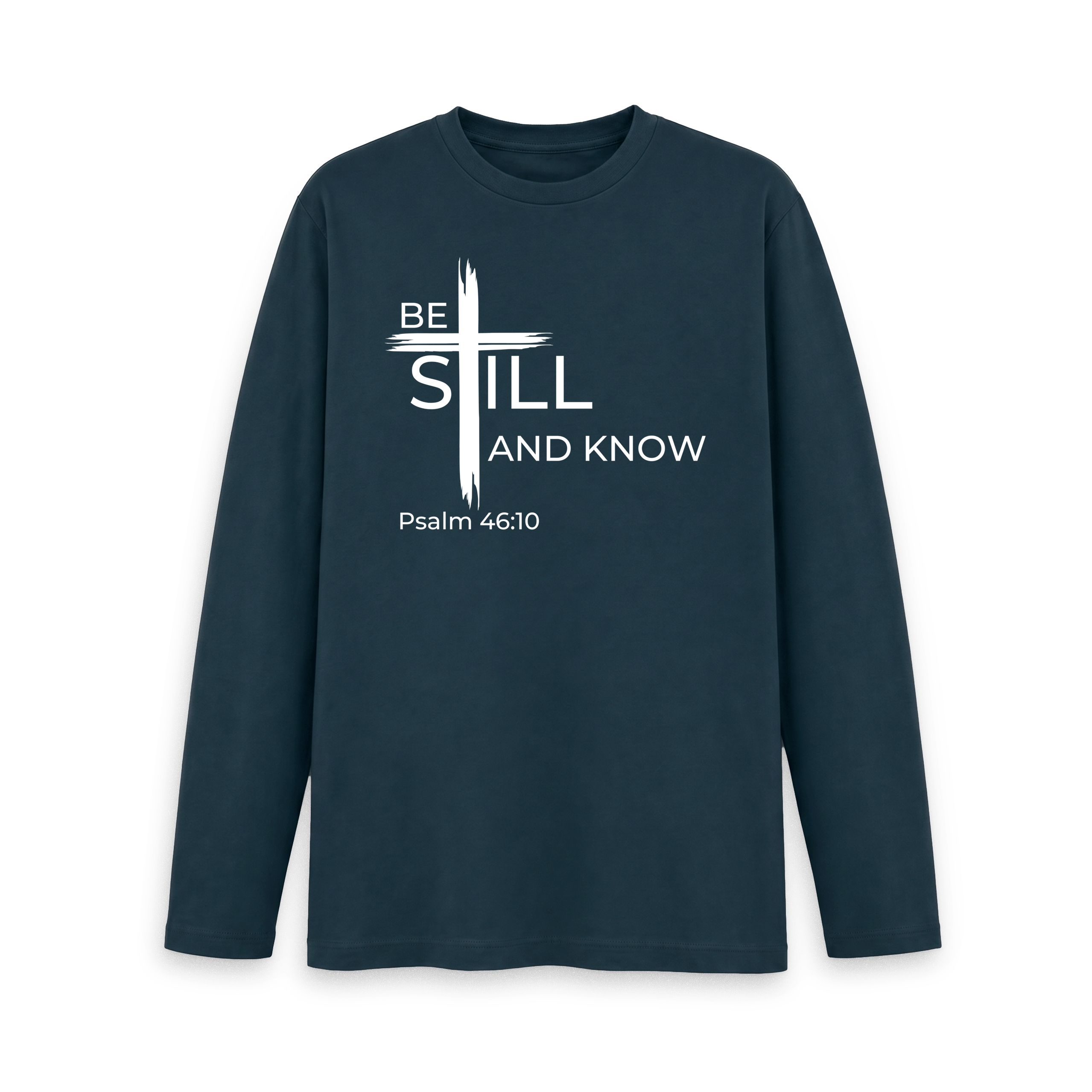 Psalm 46:10 Be still and know that I am God Organic cotton Men's Long Sleeve T-shirt