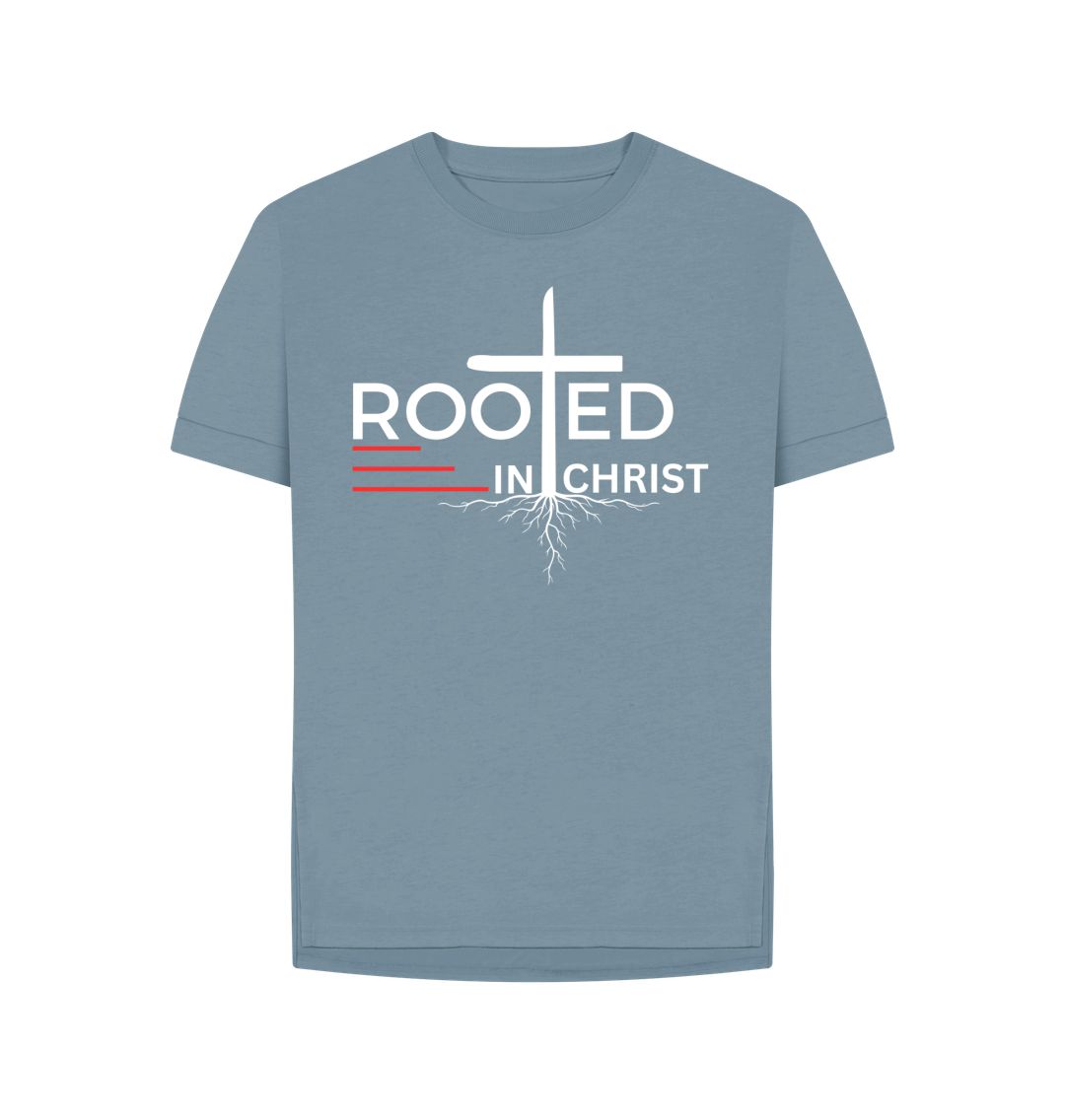Colossians 2:7 - Rooted in Christ Organic cotton Women's Relaxed Fit T-Shirt
