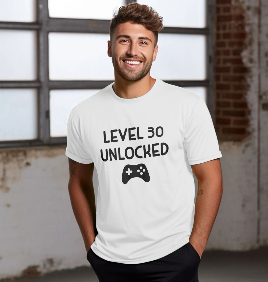 Level 30 Unlocked T Shirt | 30th Birthday Gamer Tee | Shirtbox
