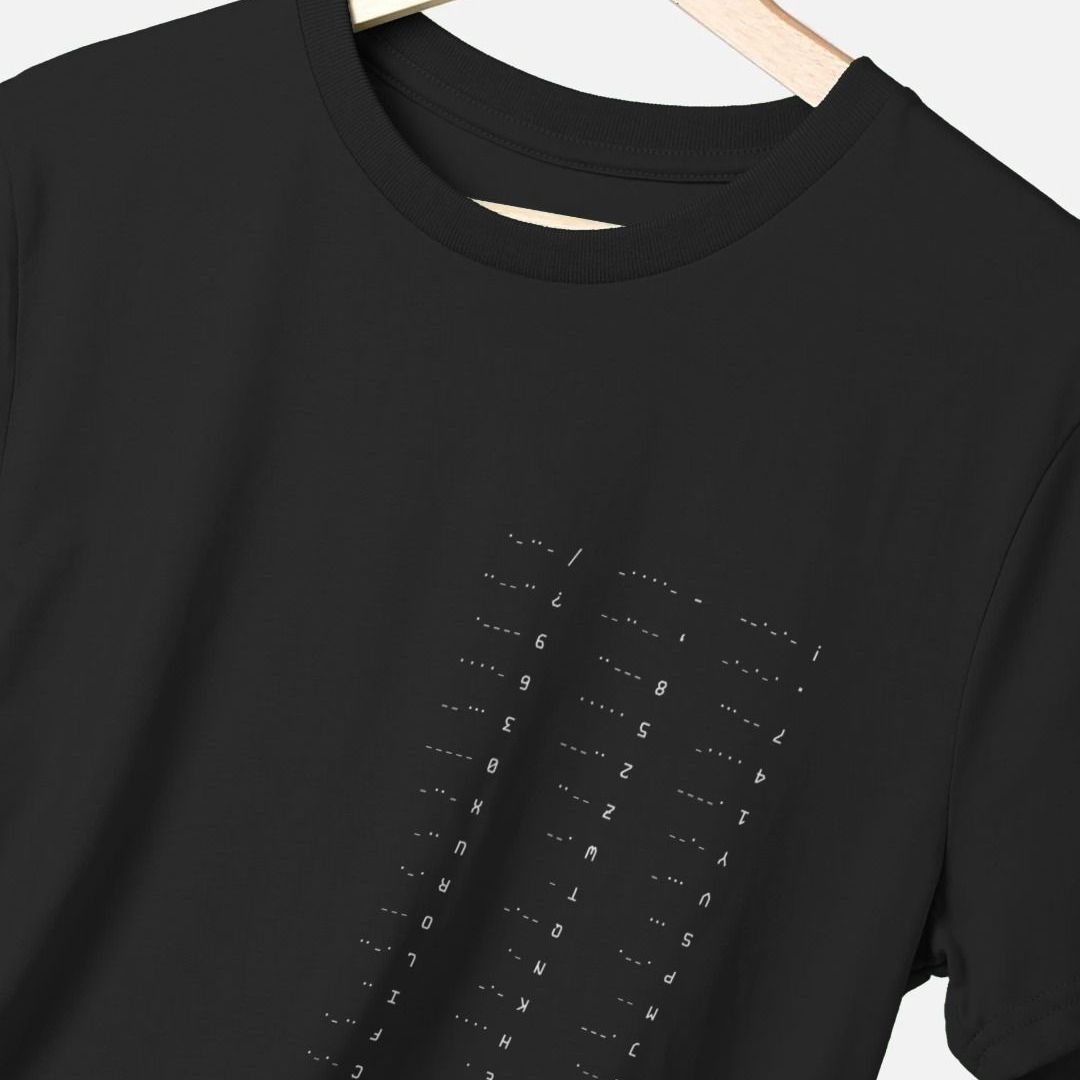 Minimalist Morse Code Cheat Shirt - Dark