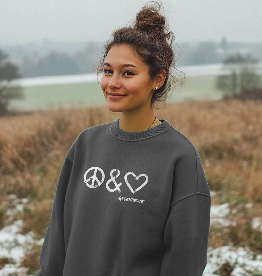 peace Peace and Love Women's Oversized Jumper