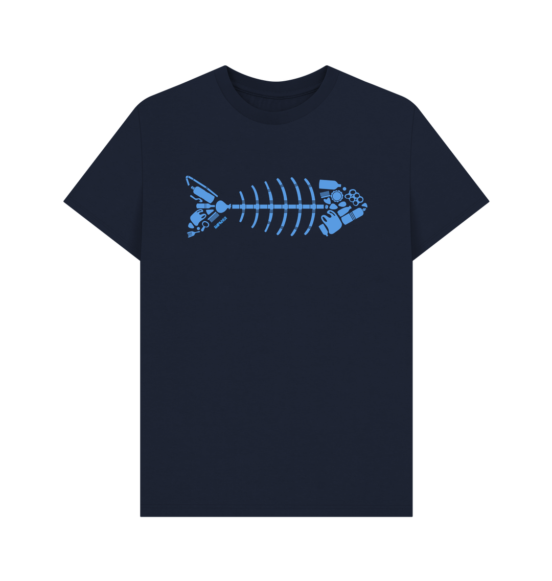 Fish Skeleton T-Shirt Ocean Pollution Tee Rapanui