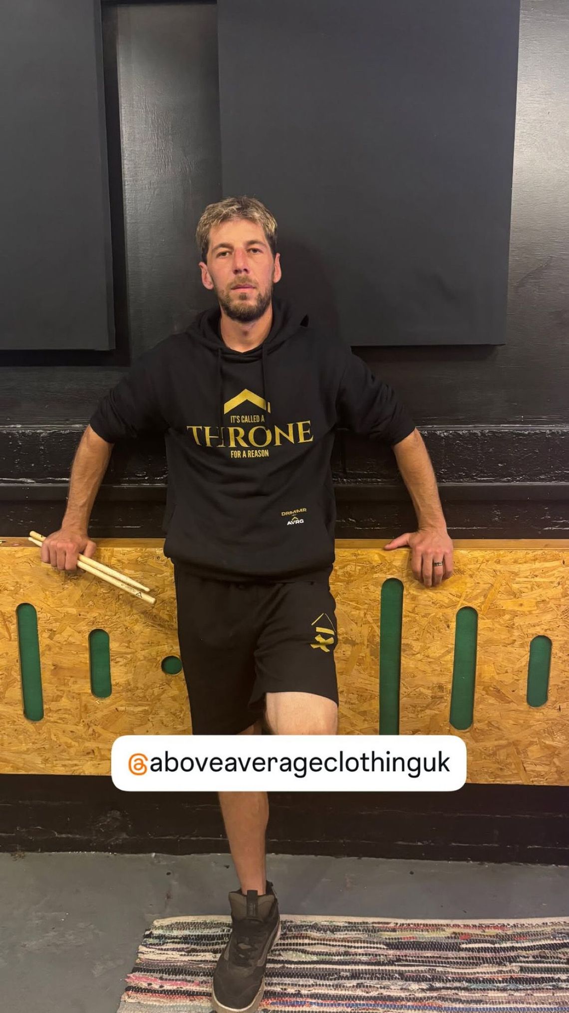 Lloyd Crabb from the band EchoBridge in his it's called a THRONE for a reason hoodie