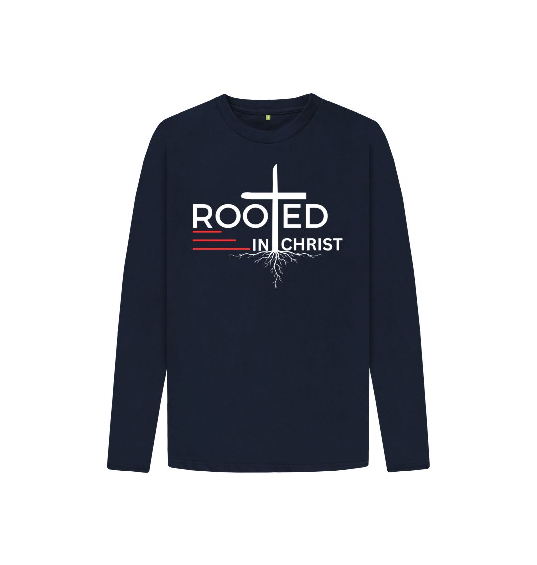 Colossians 2:7 - Rooted in Christ Organic cotton Kid's Long Sleeve T-shirt