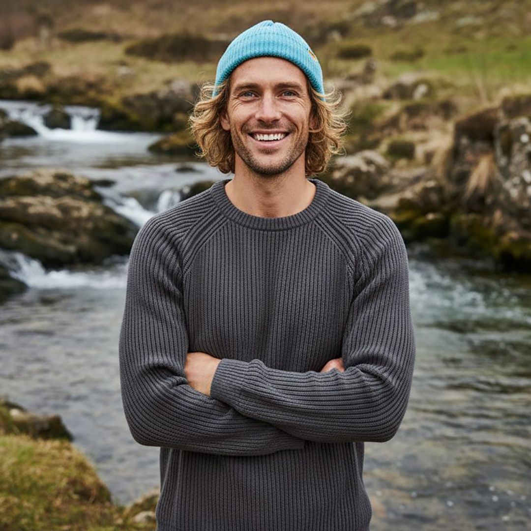 Men's Knit Jumper Ribbed Cotton Sweater Rapanui