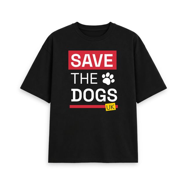 Save The Dogs UK T-Shirt Womens Oversize (Black)