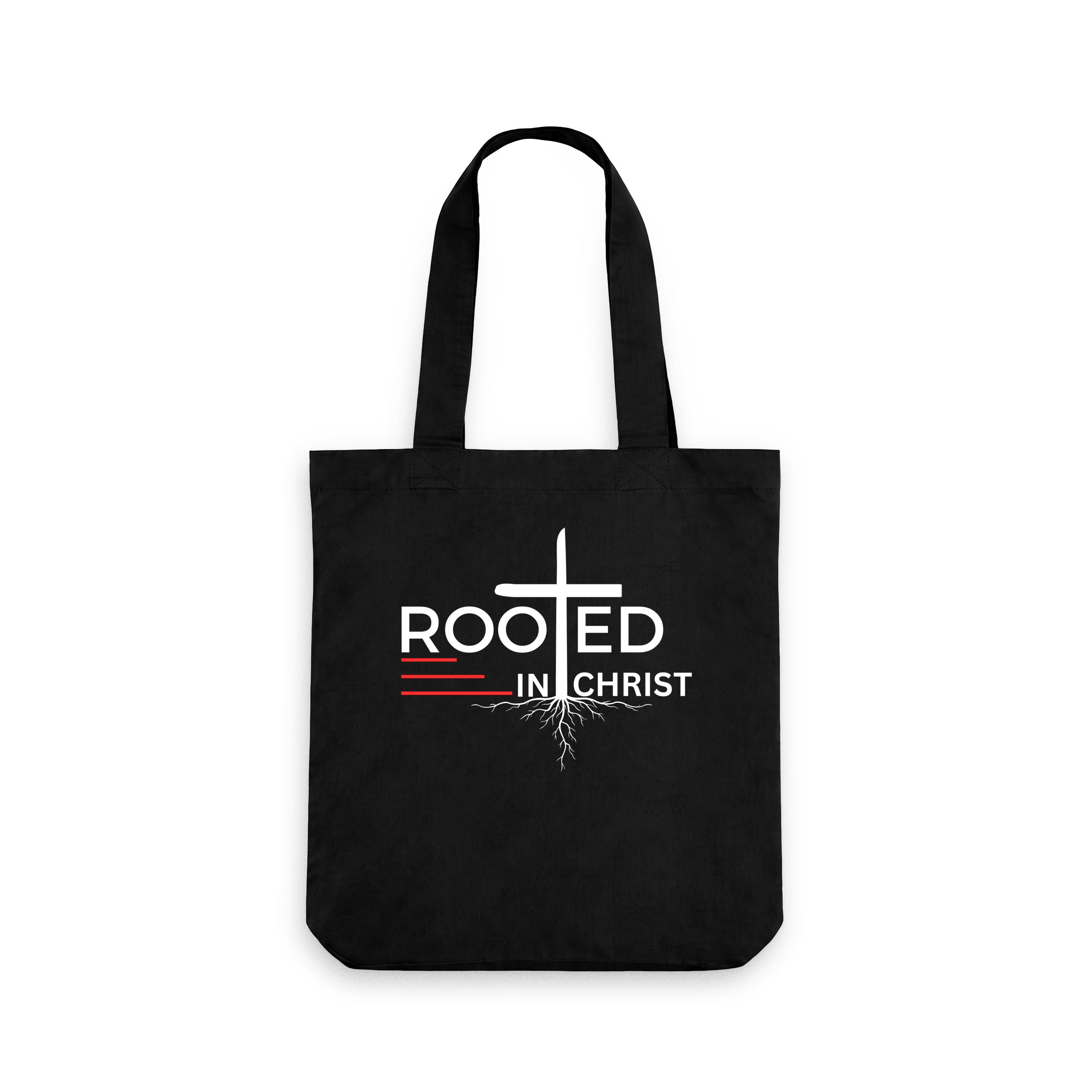 Colossians 2:7 - Rooted in Christ Organic cotton Tote bag