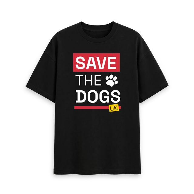 Save The Dogs UK T-Shirt Mens Oversize (Black)