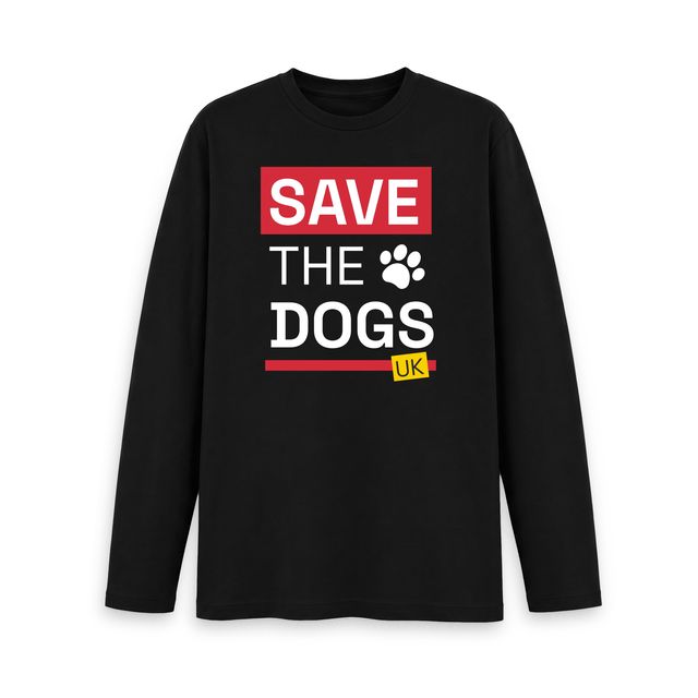 Save The Dogs UK Mens Long Sleeved Top (Black)