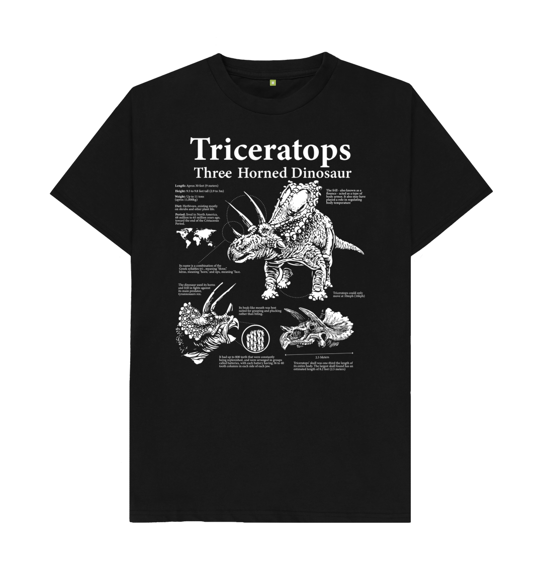 Triceratops T Shirt | Dinosaur Facts Tee | Shirtbox