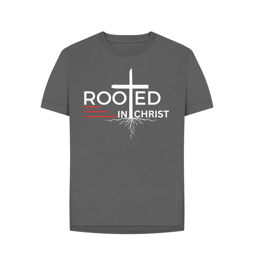Colossians 2:7 - Rooted in Christ Organic cotton Women's Relaxed Fit T-Shirt