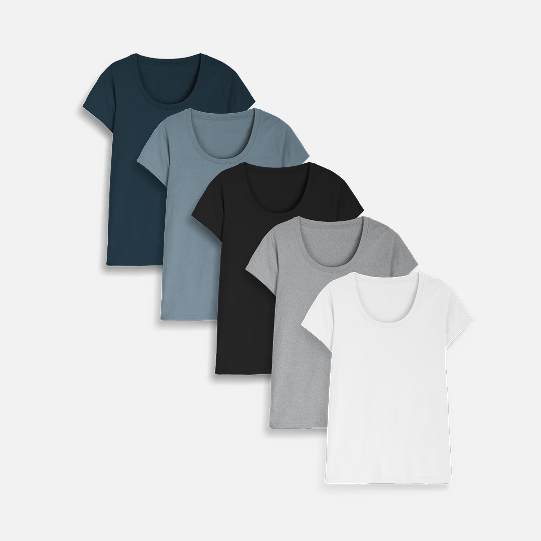 T-shirt Col V PACK ORGANIC - Taille Medium Gris - 60% Coton Bio, 40% Polyester - Neuf Sans étiquettes