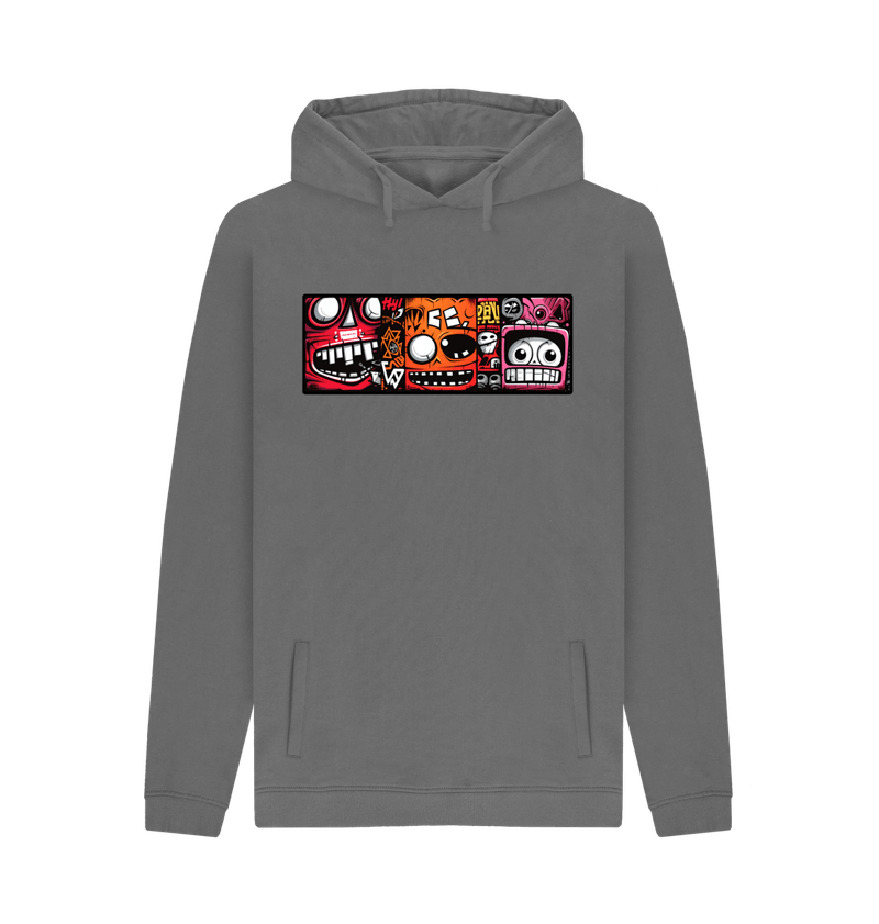 Men's Comic Strip Robot Heads Hoodie