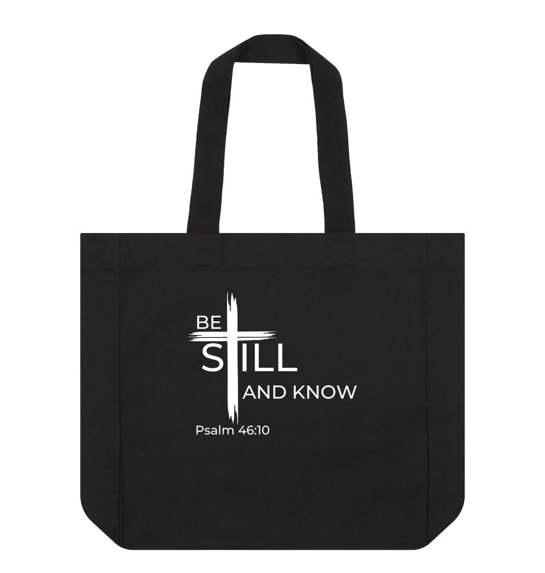 Psalm 46:10 Be still and know that I am God Organic Cotton Shopper Tote bag