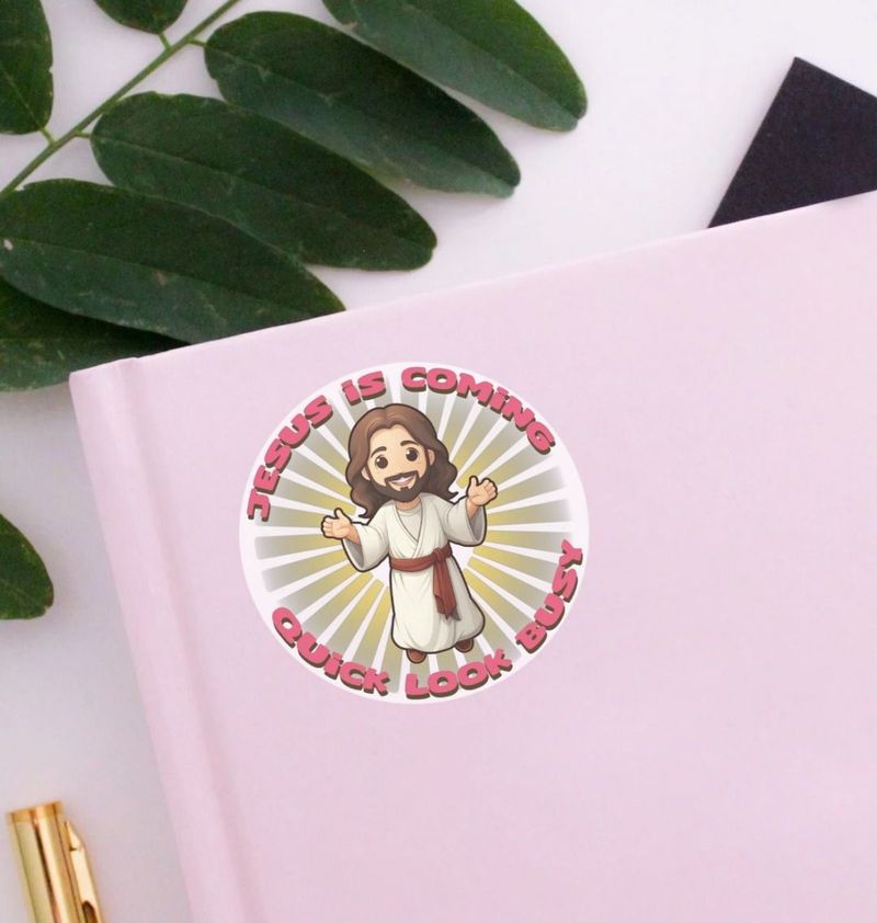Buddy Jesus Quick Look Busy Sticker