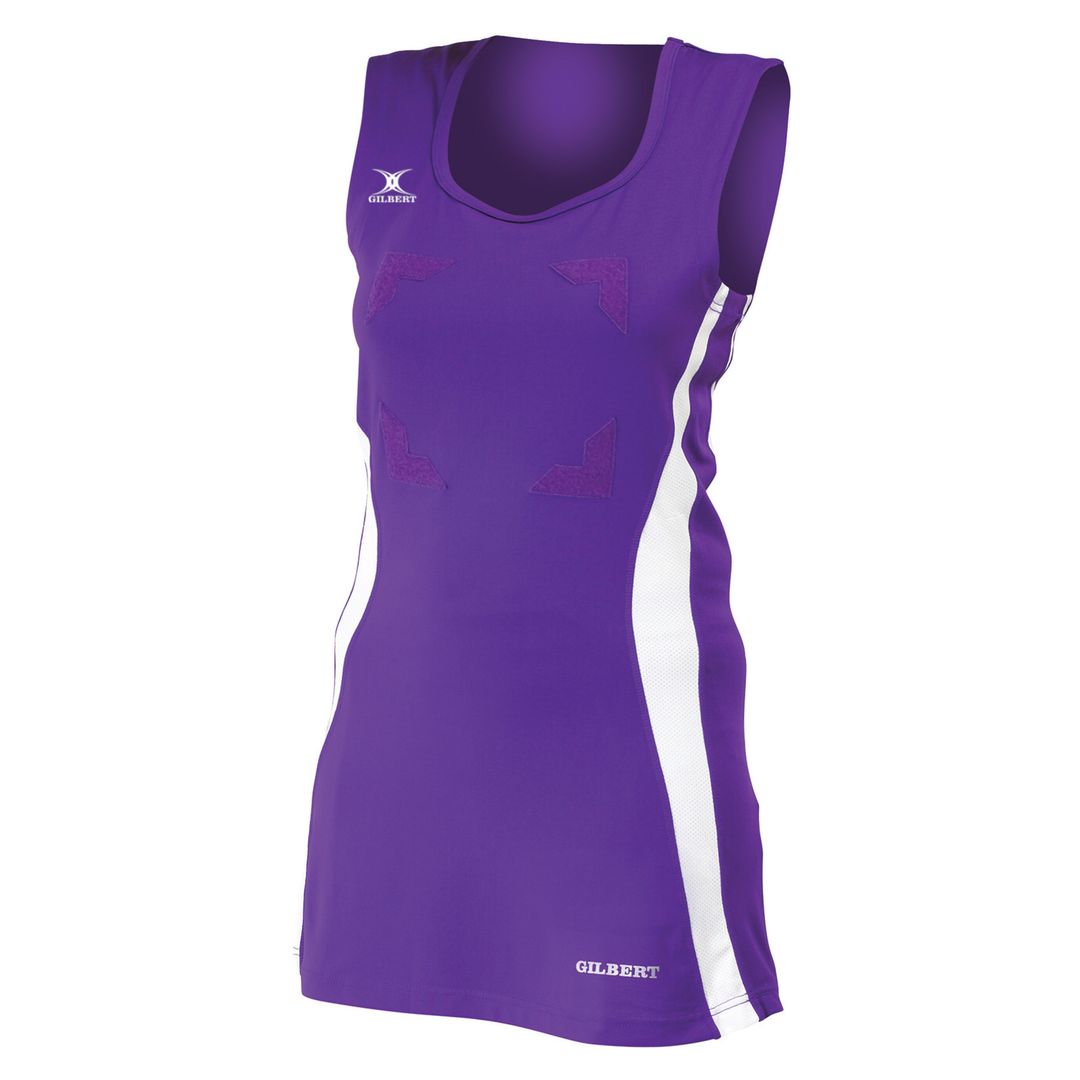 purple netball dress Netball Dress Standard Back - Purple Demo