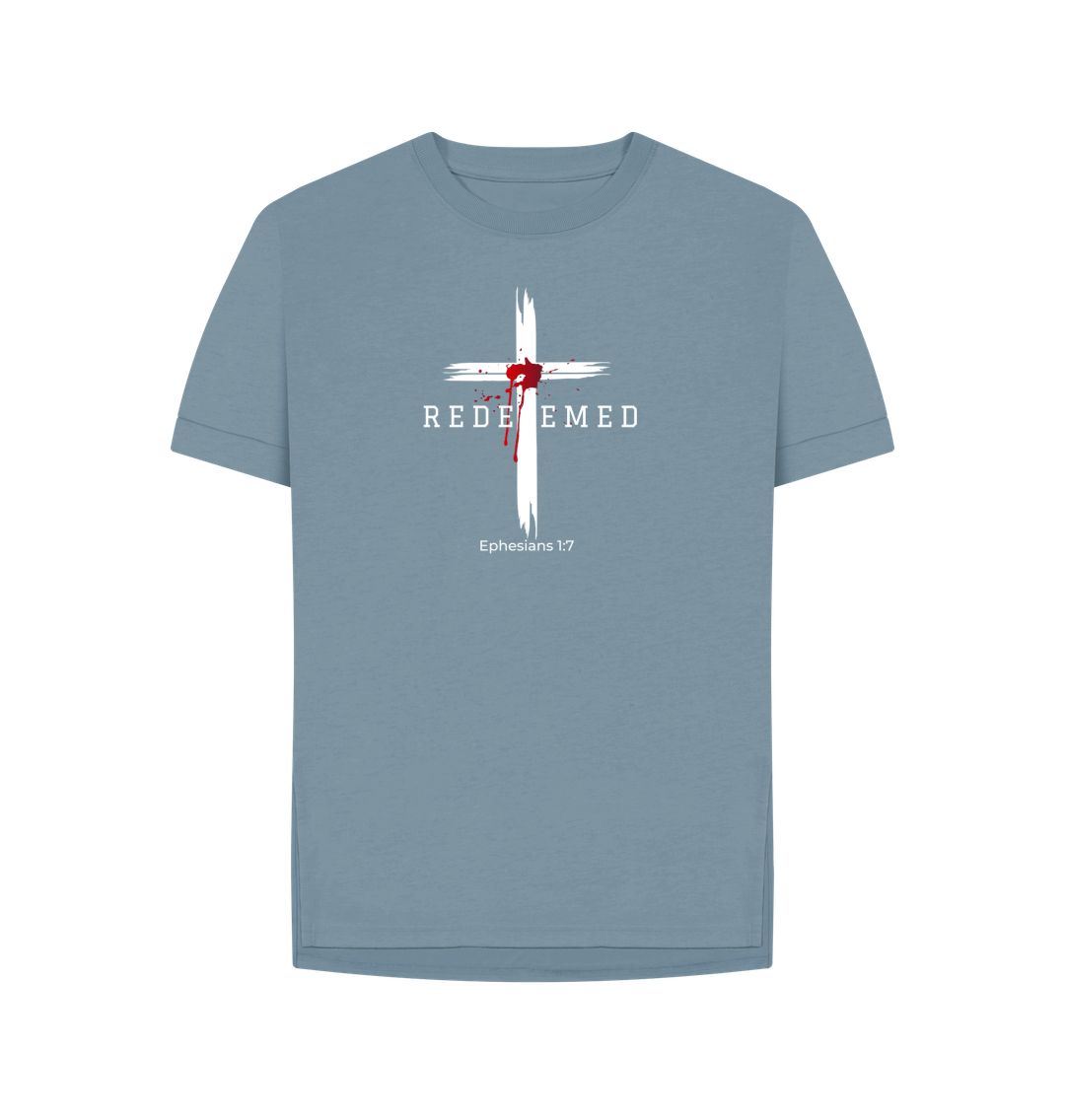 Ephesians 1:7 - Redeemed by the blood of Jesus Organic cotton Women's Relaxed Fit T-Shirt
