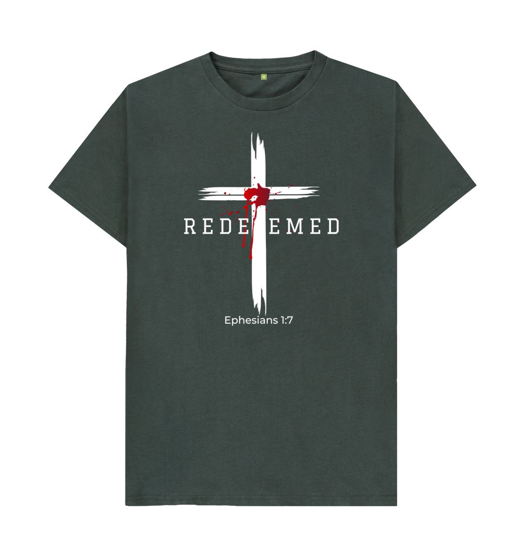 Ephesians 1:7 - Redeemed by the blood of Jesus Organic cotton Men's T-Shirt