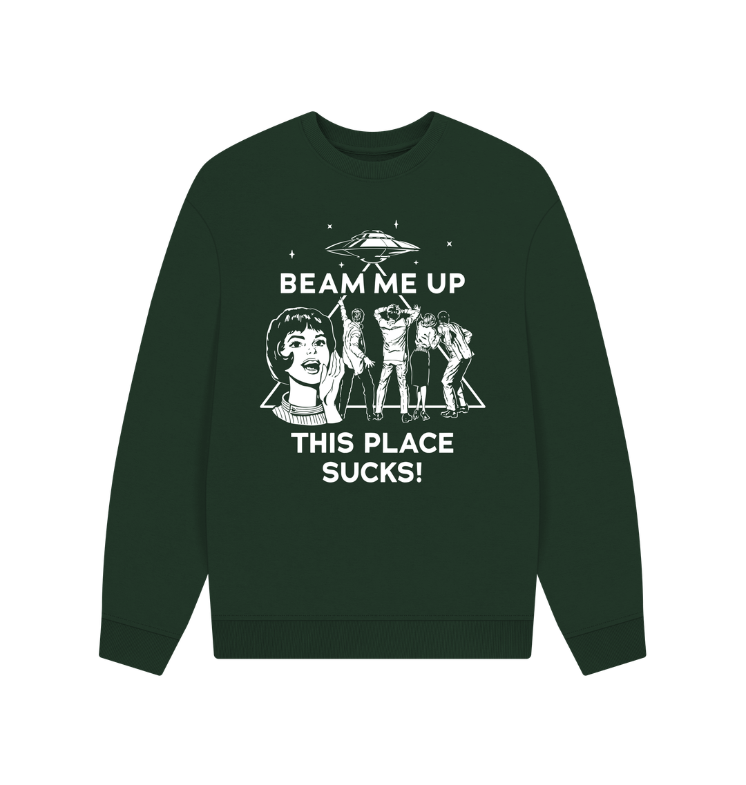 Beam Me Up Stranger Things Unisex Oversized Sweatshirt Beam Me Up Stranger Things Unisex Oversized Sweatshirt