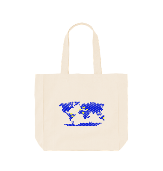 Heritage Map tote bag, natural organic cotton