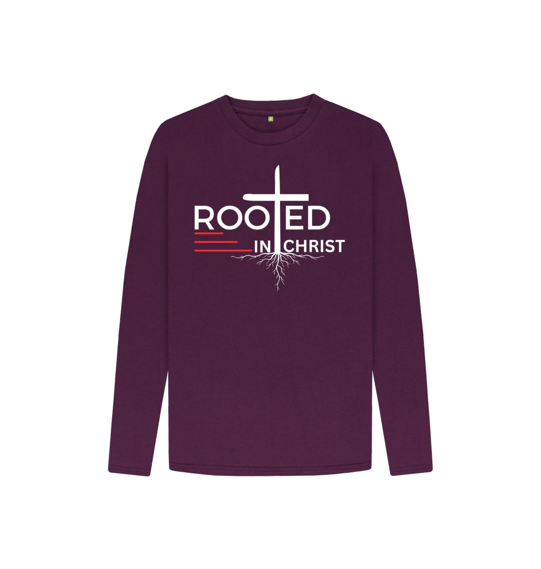 Colossians 2:7 - Rooted in Christ Organic cotton Kid's Long Sleeve T-shirt