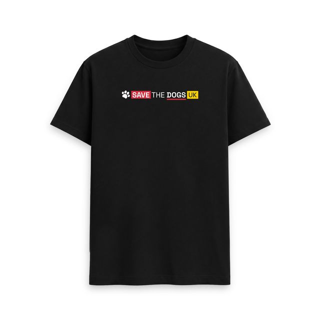 Save The Dogs Back Print Mens Tee (Black)