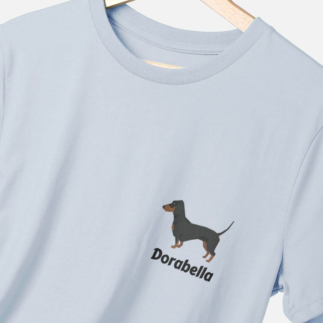 Dachshund Pocket Print Personalised Dog Dad T-Shirt