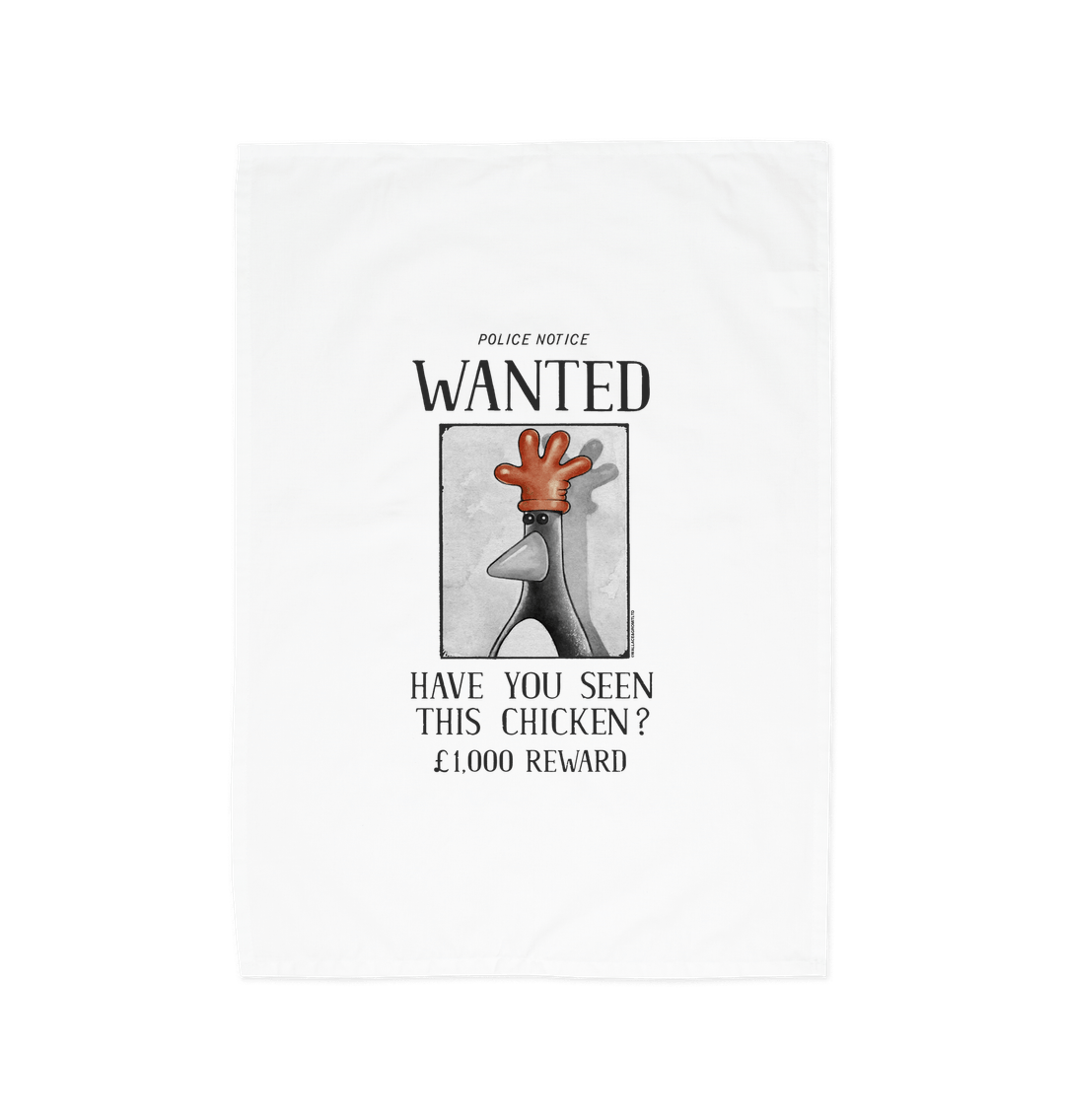 Feathers McGraw Tea Towel - Wallace And Gromit Kitchen Towel In Cotton | Fun Dish Drying Towel With British Humor-871516