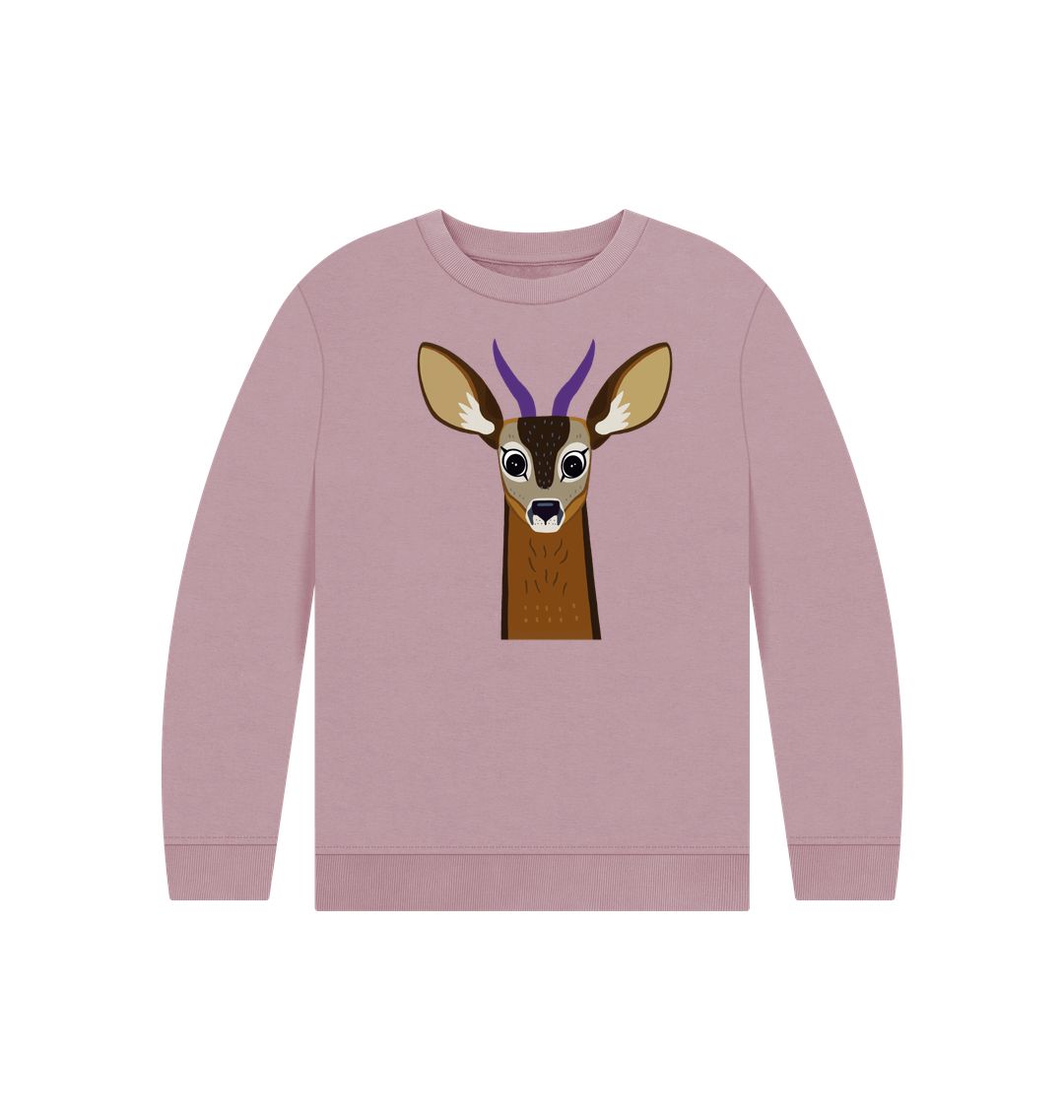 Reg the Roe Deer on a sustainable Christmas long-sleeve t-shirt