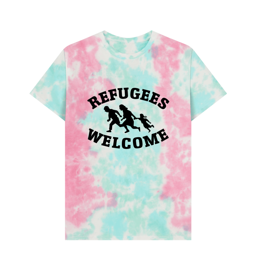 Urban Backwoods T-Shirt Donna Refugees Welcome - Cotone Pettinato, Regular Fit, Taglie XS-XXL, Stampa Di Qualità