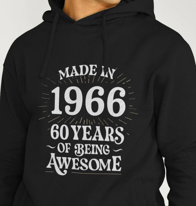 Sweat à Capuche Vintage 1965 All Original Parts - 60 Ans Anniversaire Rétro Humour