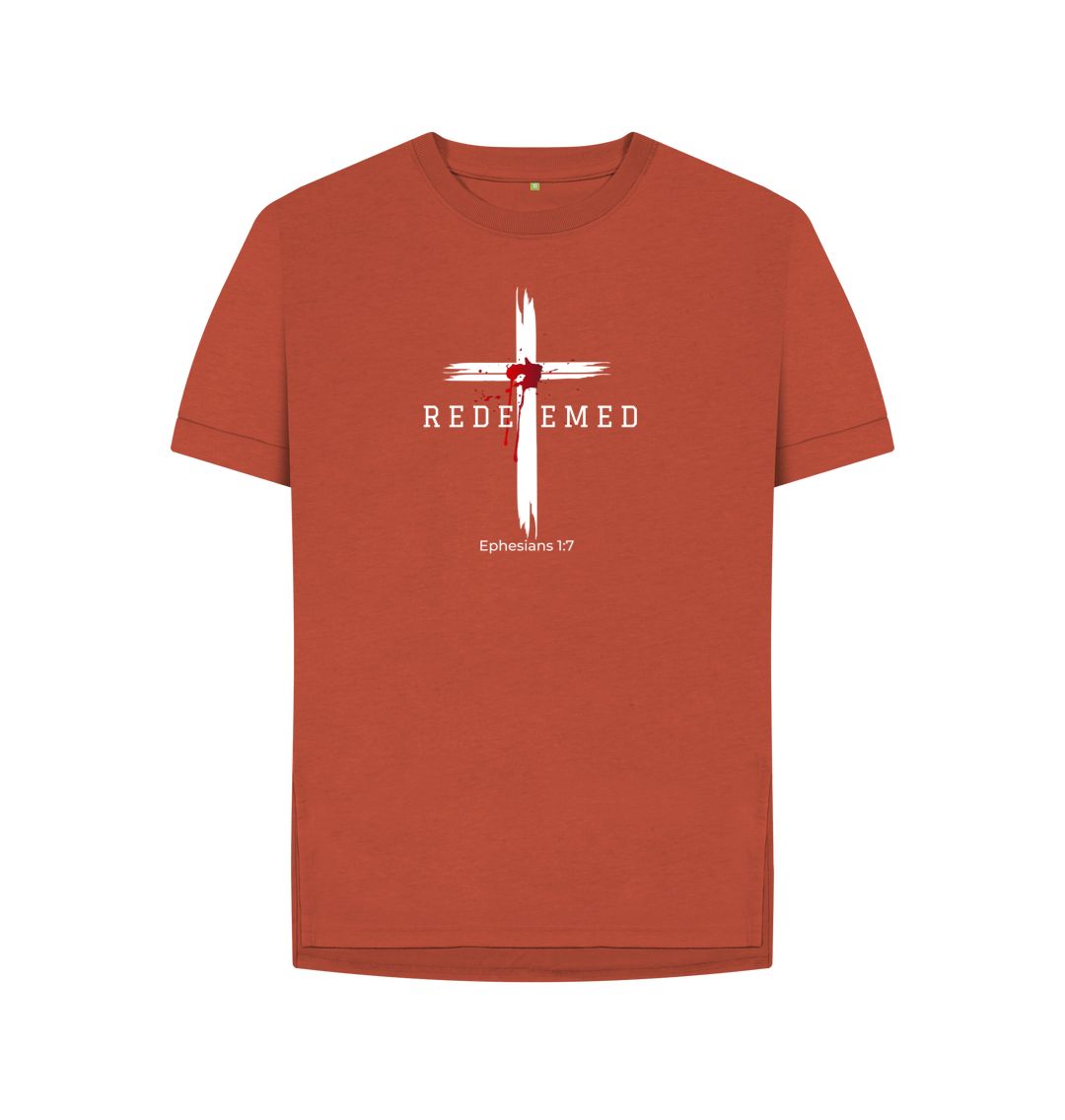 Ephesians 1:7 - Redeemed by the blood of Jesus Organic cotton Women's Relaxed Fit T-Shirt