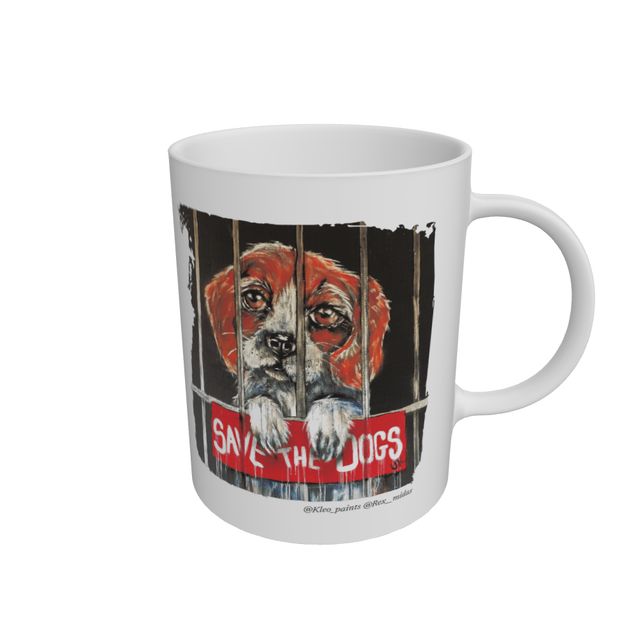 Save The Dogs Painting Artwork Mug