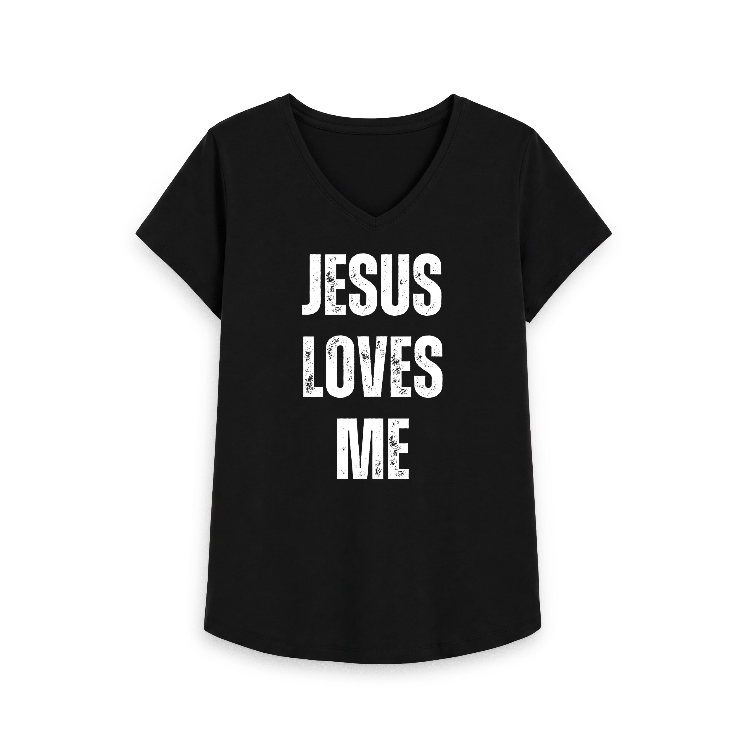 Jesus Loves Me 100% Organic cotton Women's V-Neck T-shirt