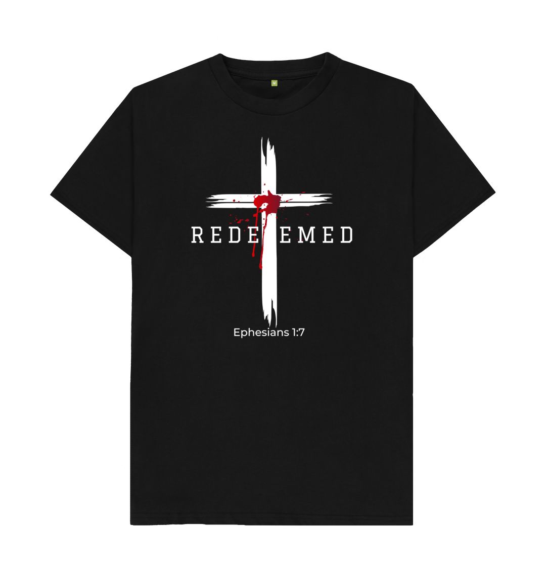 Ephesians 1:7 - Redeemed by the blood of Jesus Organic cotton Men's T-Shirt