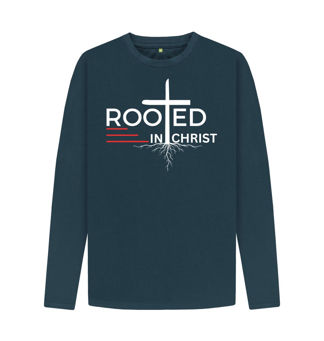 Colossians 2:7 - Rooted in Christ Organic cotton Men's Long Sleeve T-shirt