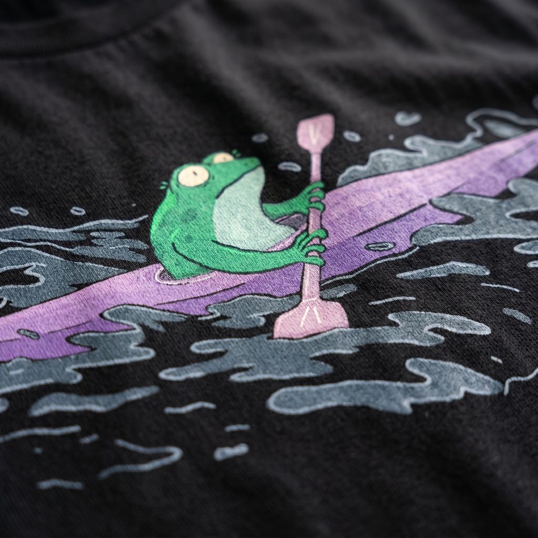 Canoeing Frog T-Shirt | T-Shirt with Frog | Rapanui