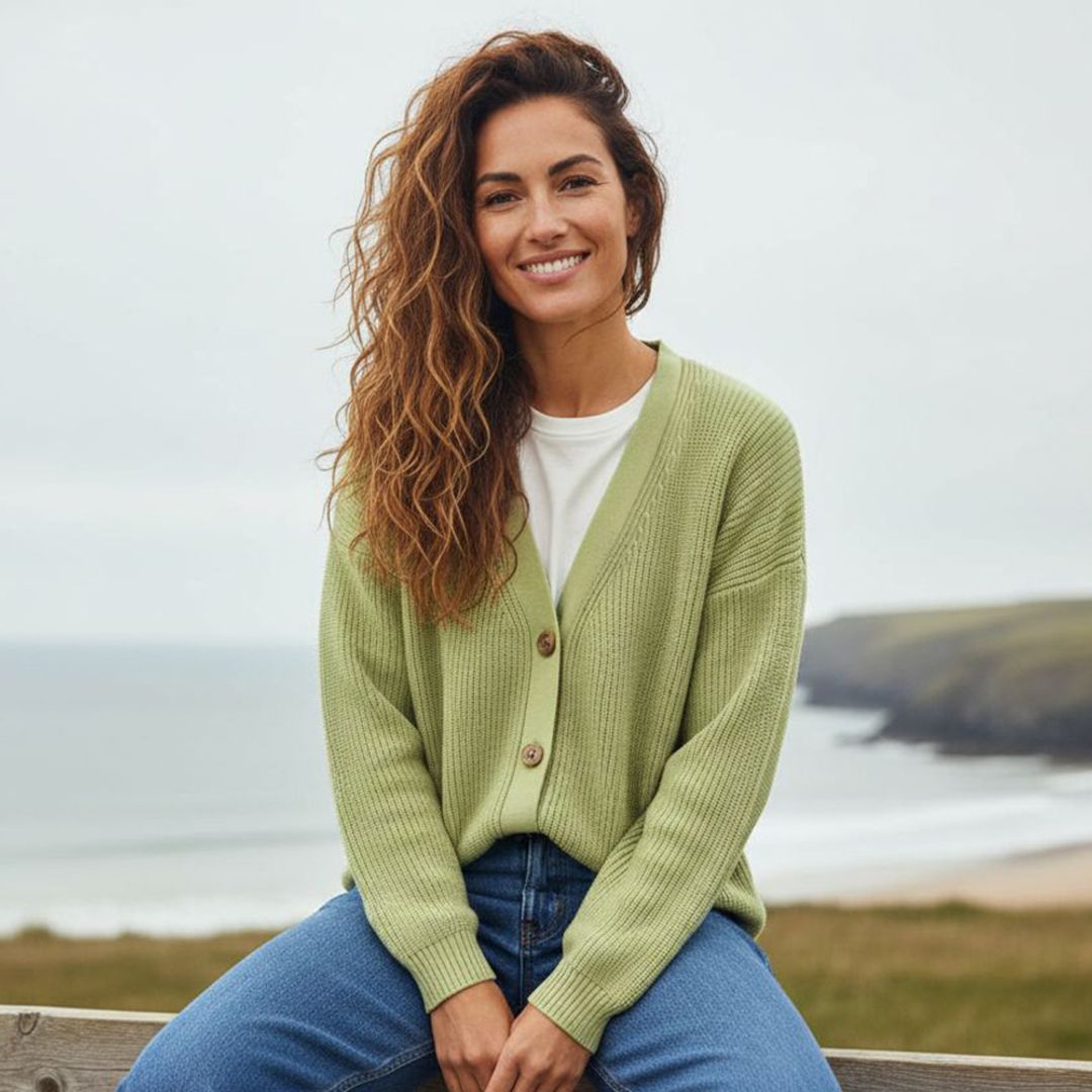 Knitted Cardigan Sustainable Cotton Knit Rapanui