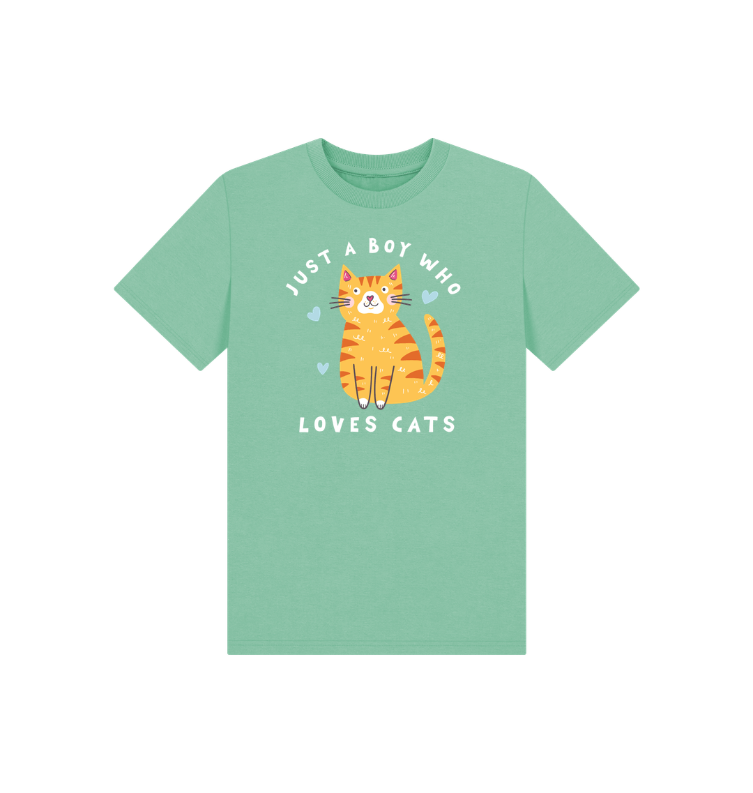 Boy Who Loves Cats Kids T-Shirt