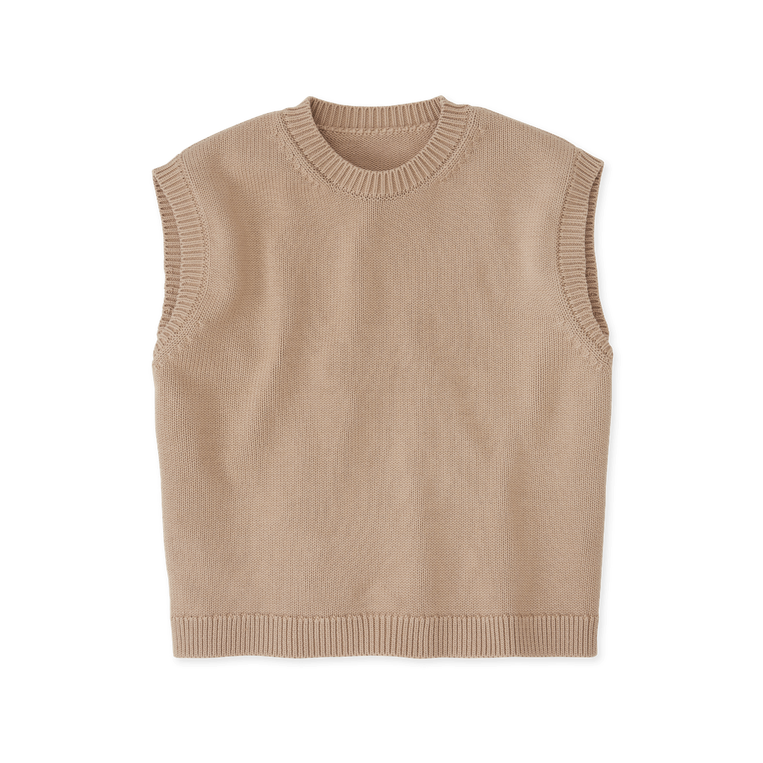 Knit Vest - ネイビー DISTRESSED OVERSIZED KNIT VEST-ディストレスト オーバーサイズユニ