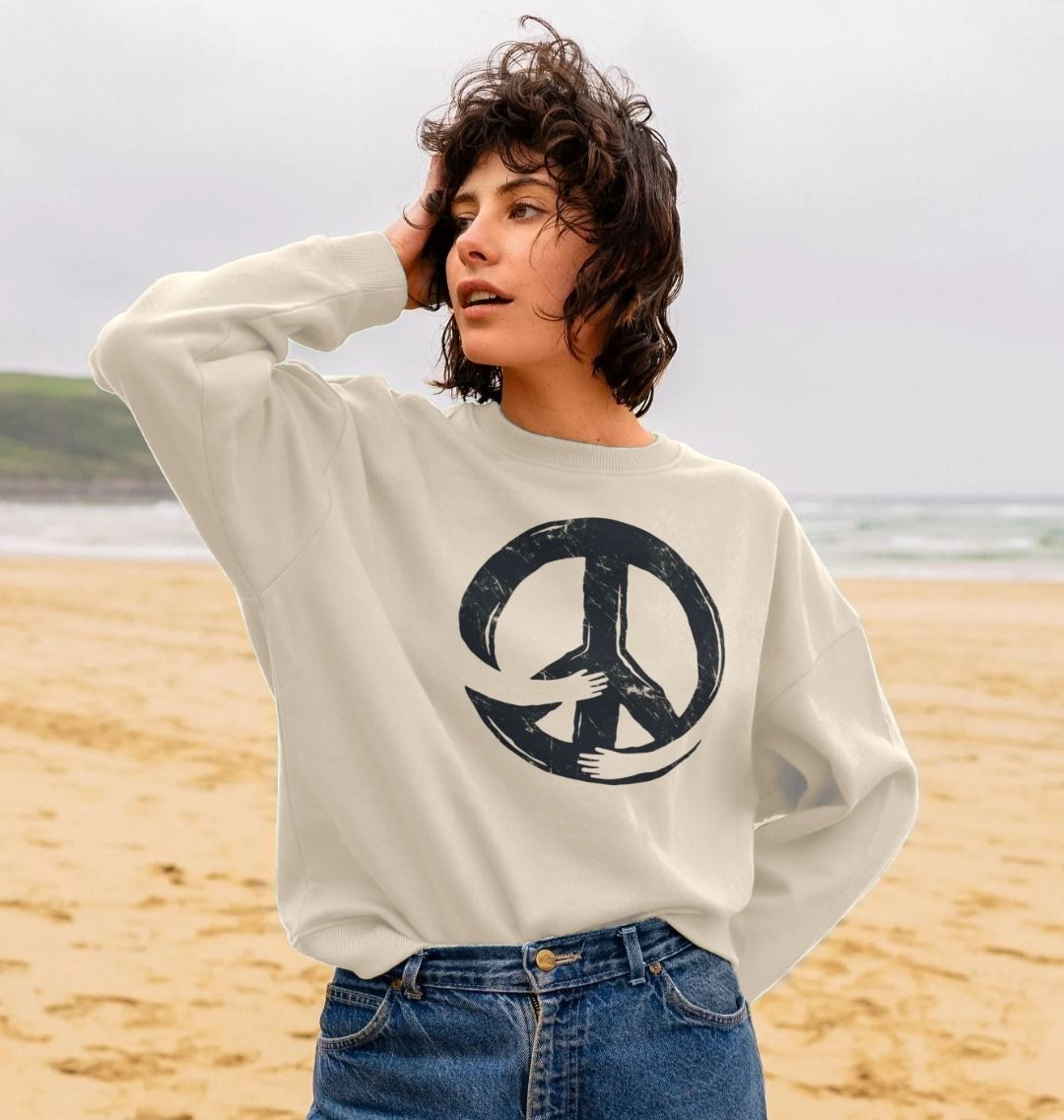 Peace Sign women's oversized organic jumper
