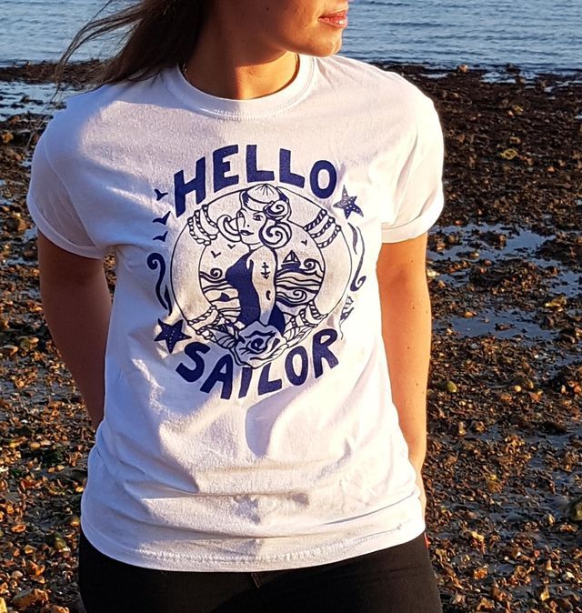 T-Shirt Uomo 'Hello Sailor' Bianca - The Different - Nuova Con Etichette