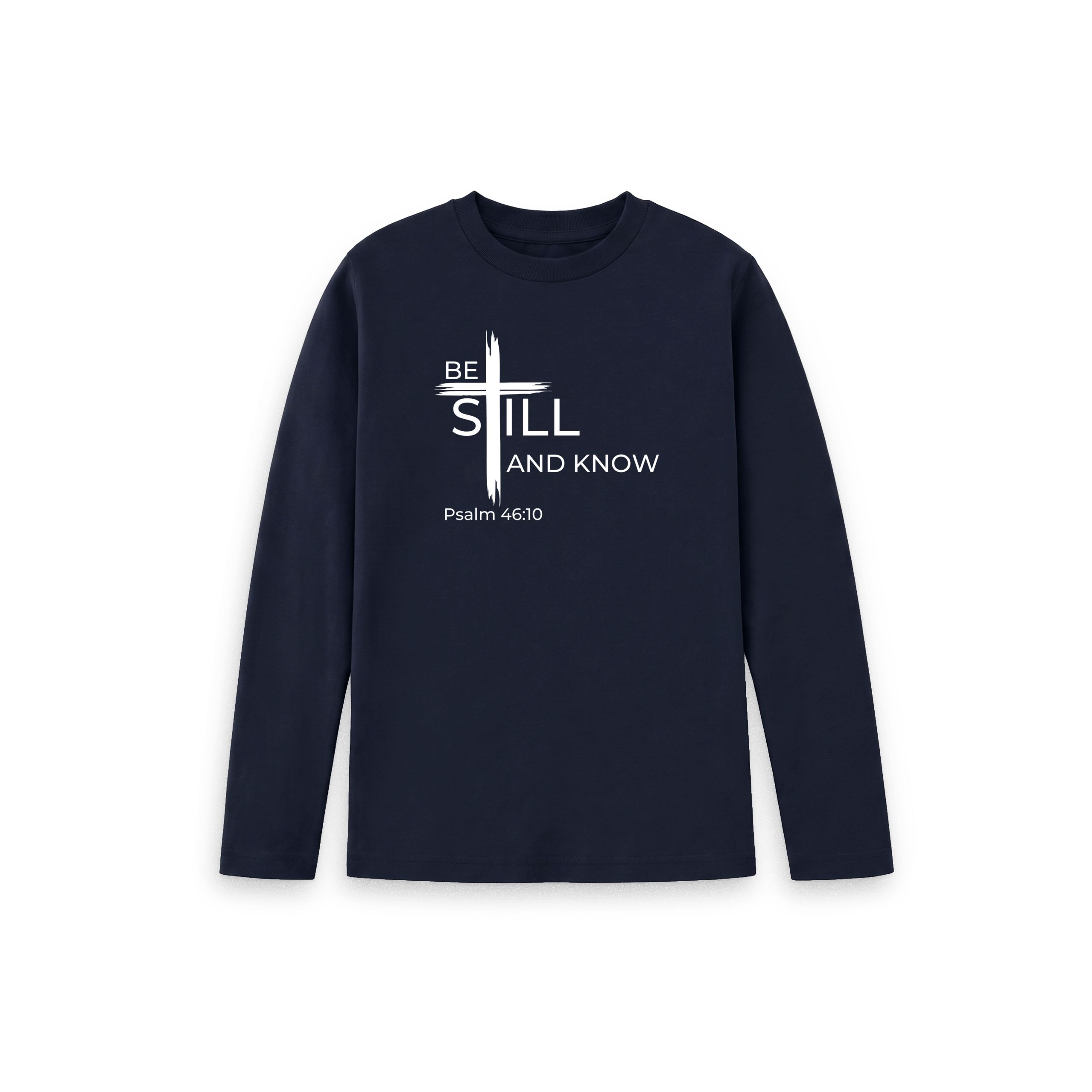 Psalm 46:10 Be still and know that I am God Organic cotton Kid's Long Sleeve T-shirt