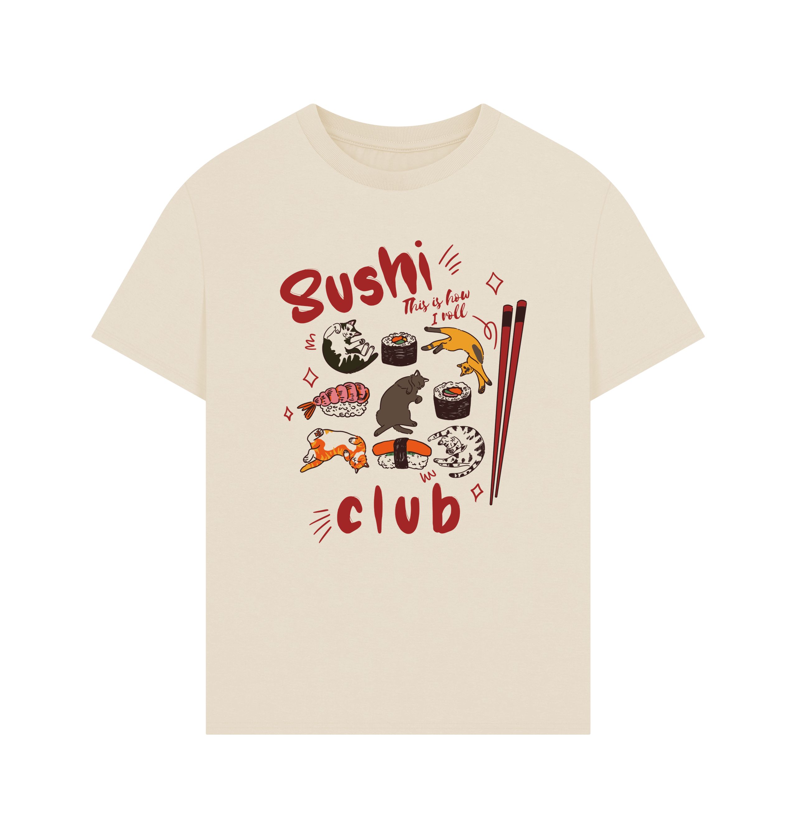 Cat Sushi T-shirt | Japanese Cat T-shirt | Cats Protection