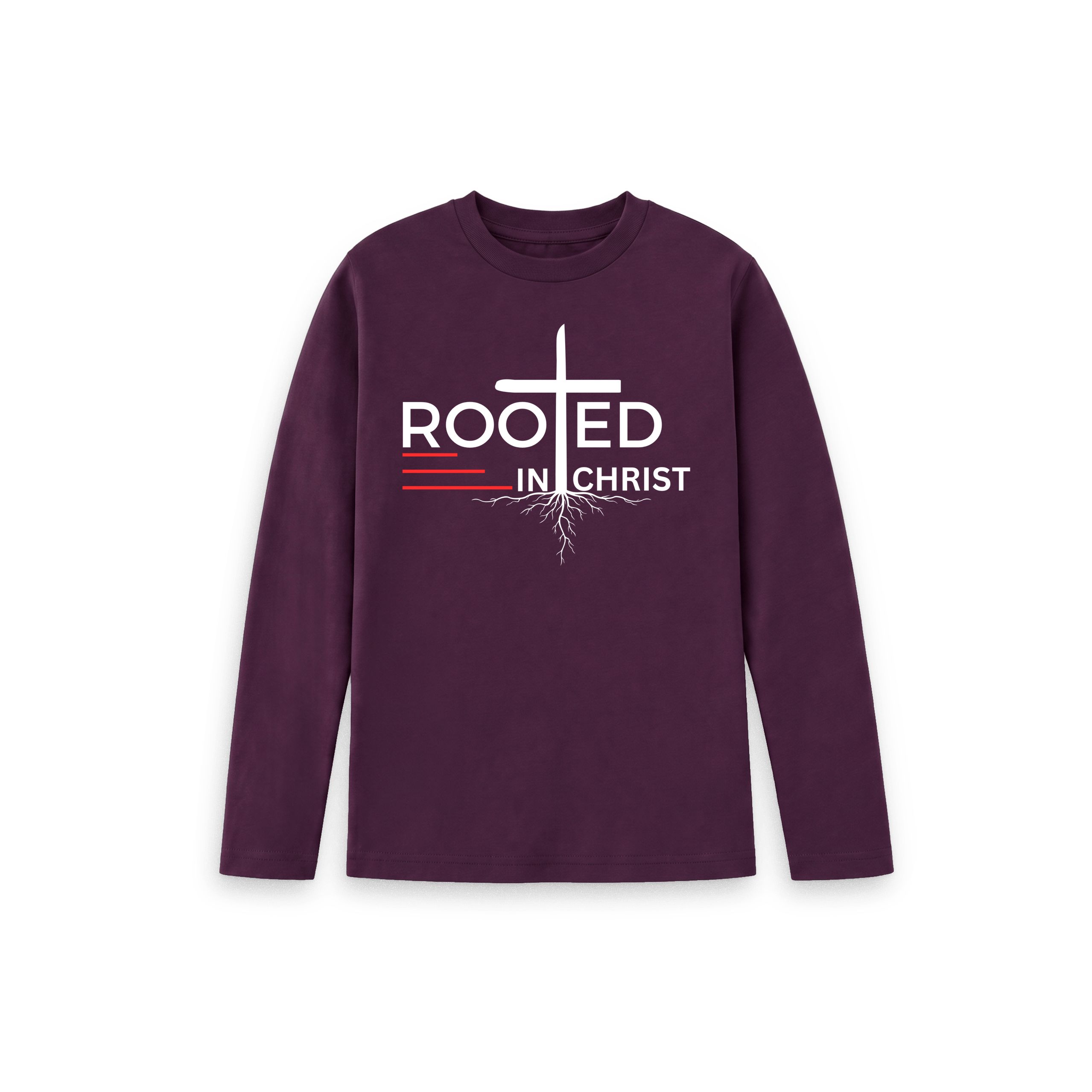 Colossians 2:7 - Rooted in Christ Organic cotton Kid's Long Sleeve T-shirt