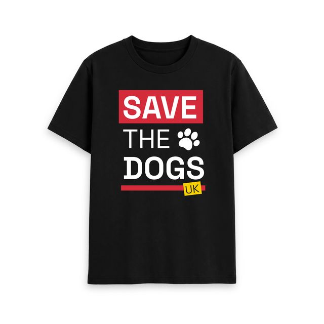Save The Dogs UK Womens T-Shirt (Black)